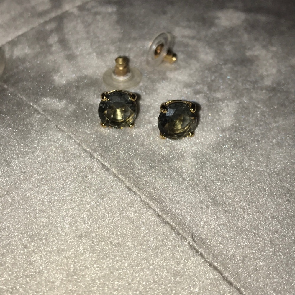 Kate spade dark gray gum drop earrings
